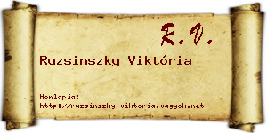 Ruzsinszky Viktória névjegykártya